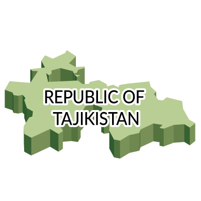 タジキスタン共和国無料フリーイラスト｜英語・立体(緑)